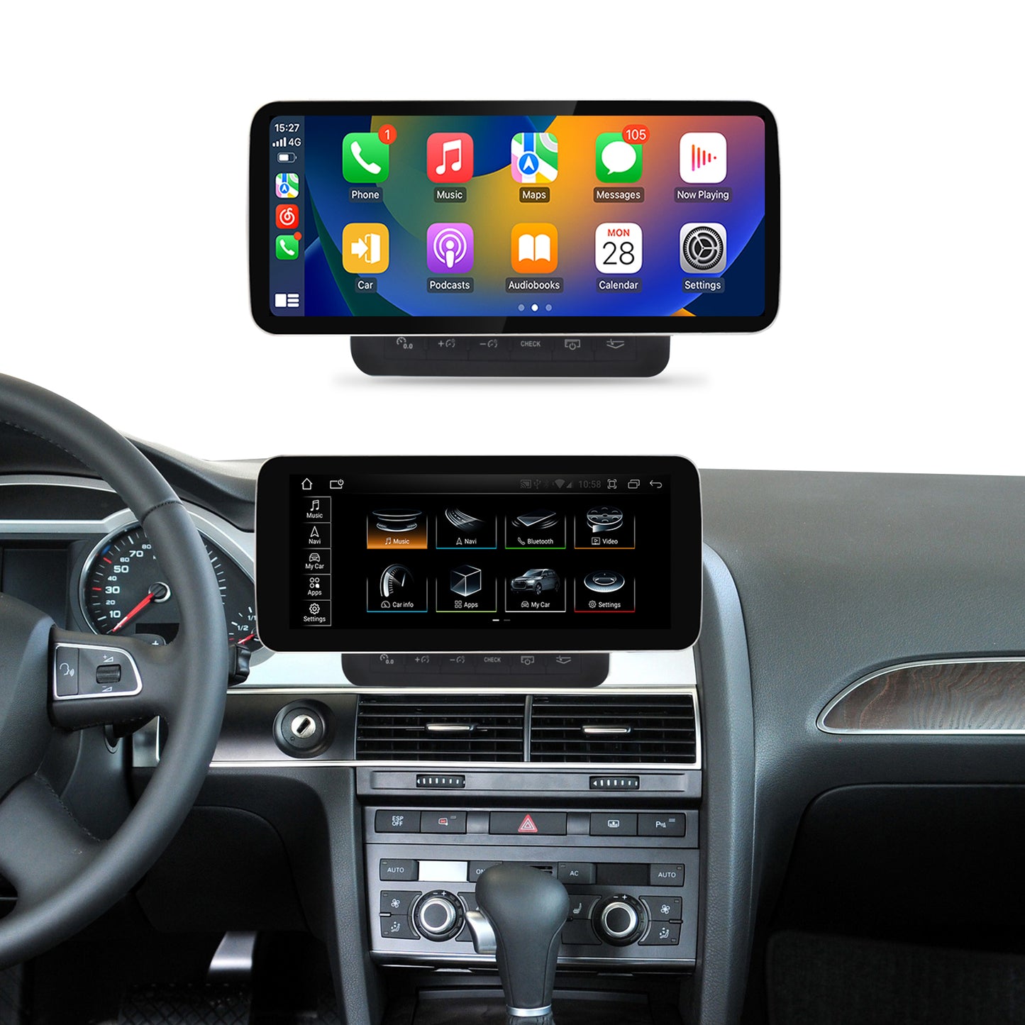 10.25" A6 2005-2011 Audi Android Screen | Round Headunit | Online Video | 8+64GB