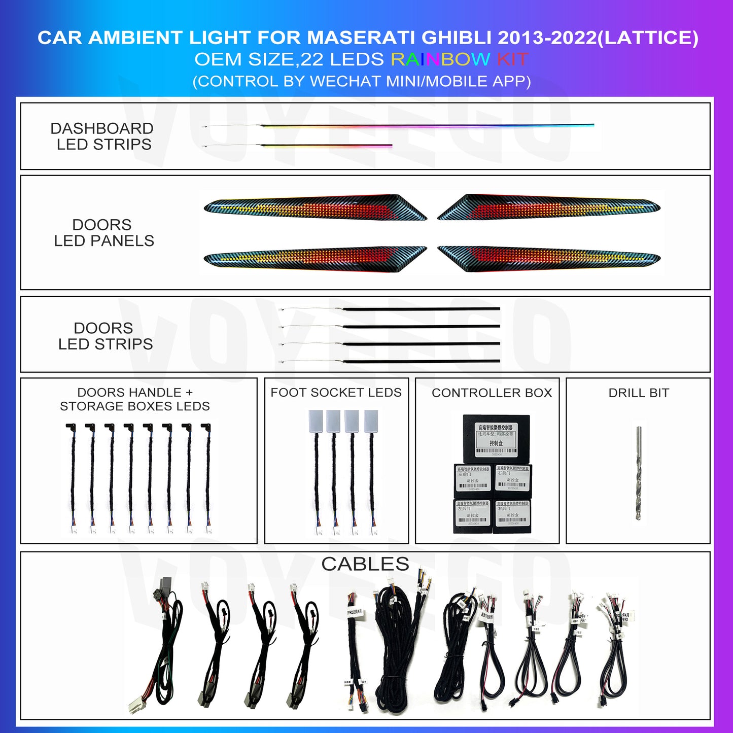 Ghibli 2013-2022 OEM Looks Ambient Lighting Kit | Lattice Patterns