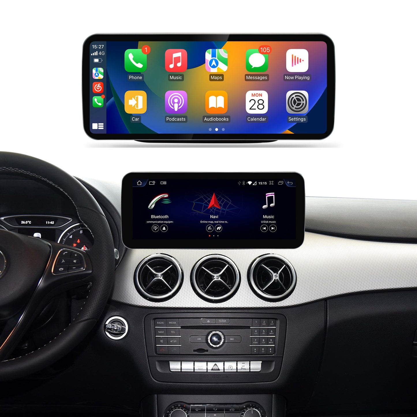 12.3'' B Class W246 2011-2018 LHD Mercedes Android Auto Screen | Wirleess Carplay