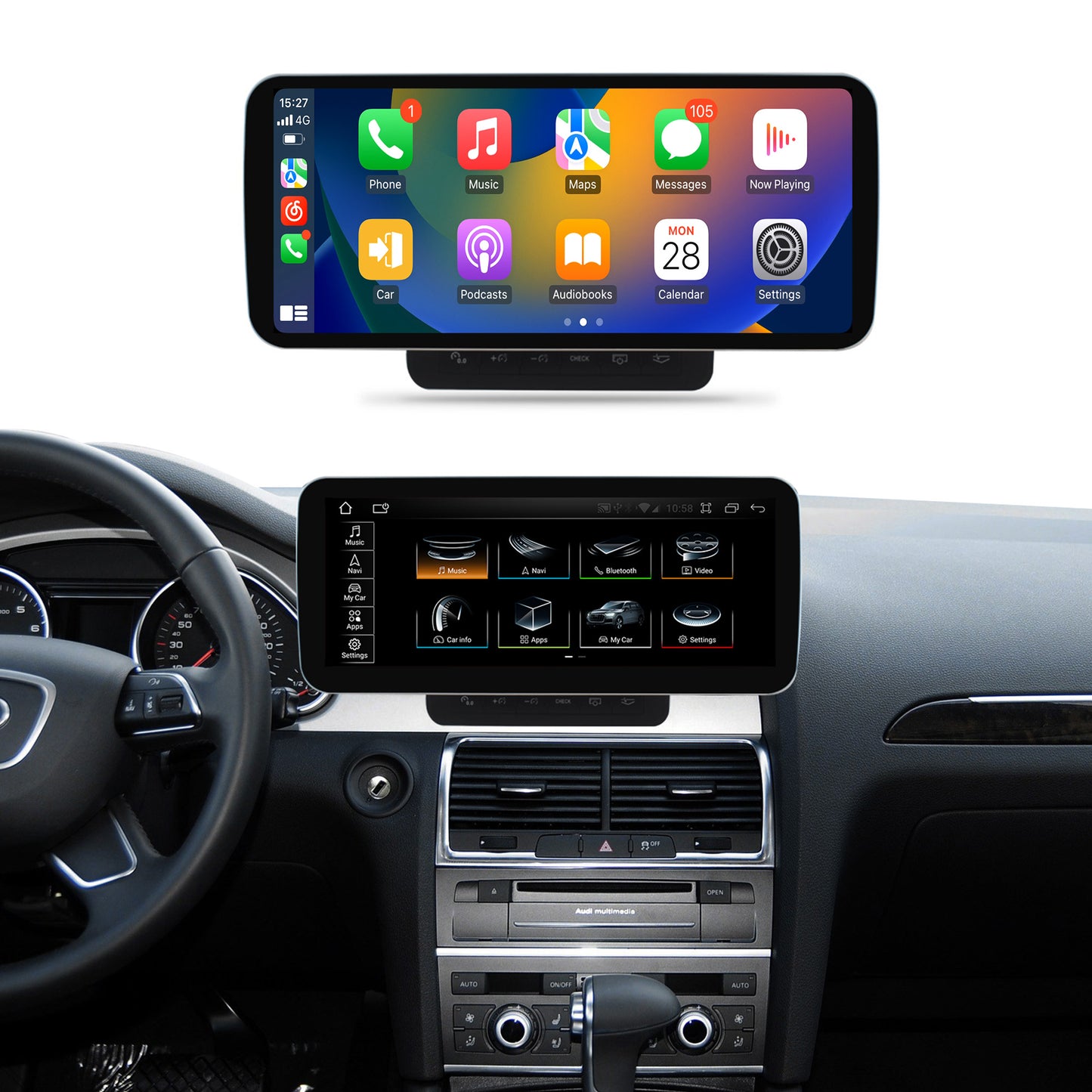 12.3" Q7 4L 2005-2015 Audi Android Screen | Carplay Touchable | Online Video