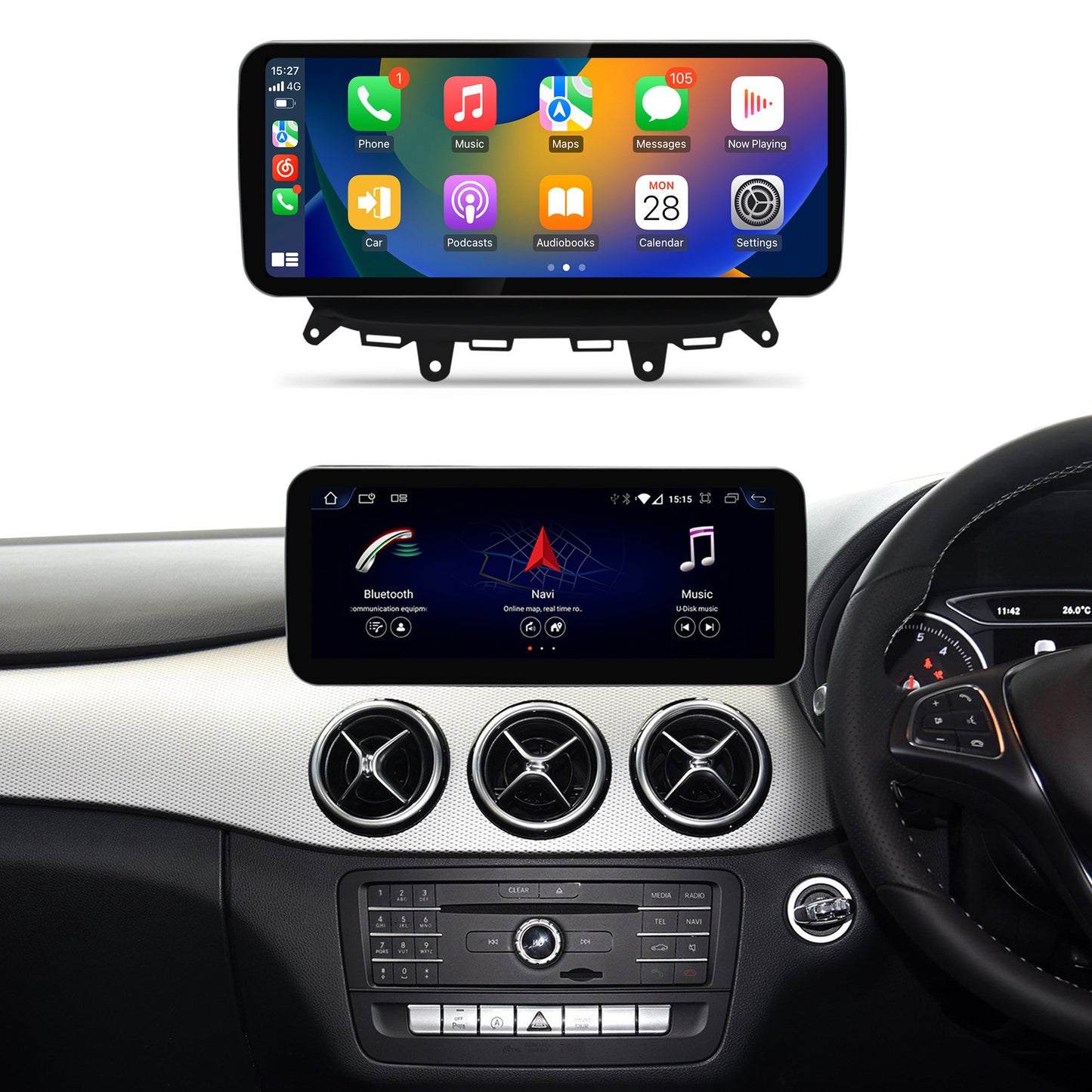 12.3'' B Class W246 2011-2018 RHD Mercedes Android Auto Screen | Wireless Carplay