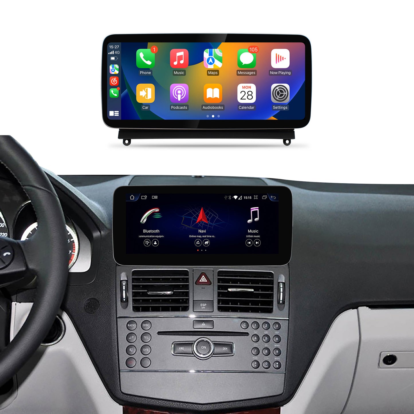 10.25 Inch Mercedes C NTG4.0 W204 Android Auto Screen | Wireless Carplay