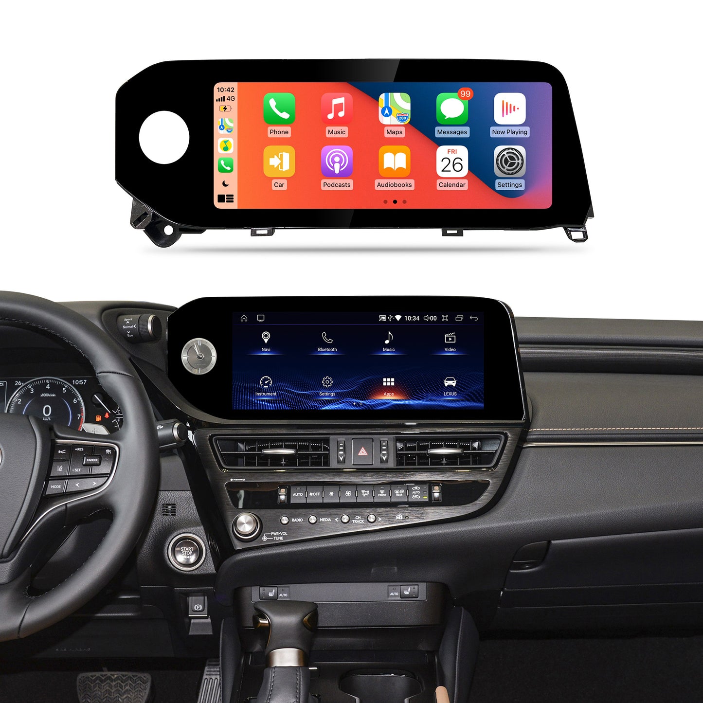 12.3 inch Screen Replacement for Lexus ES 2021-2023, with wireless carplay functions