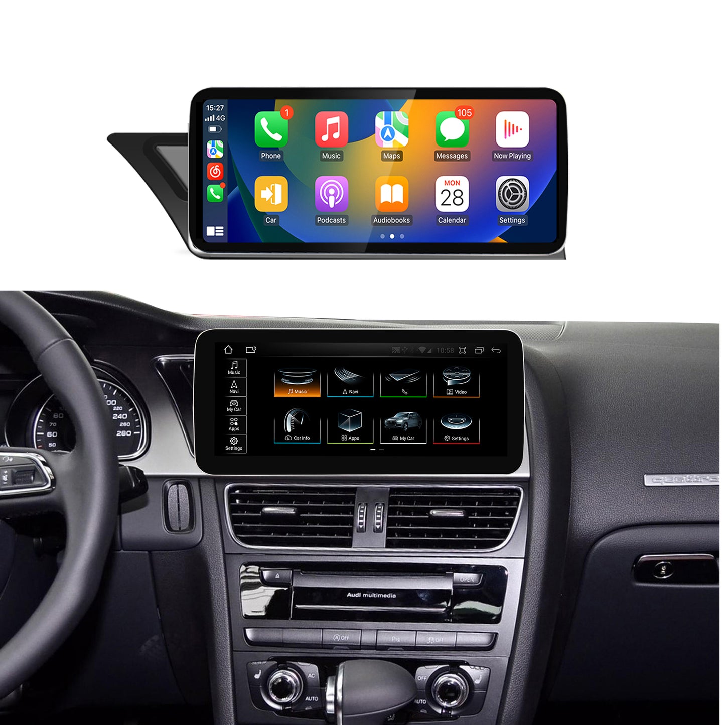 10.25" A4 A5 2008-2016 LHD Audi Android Screen | 8+64GB | Wireless Carplay