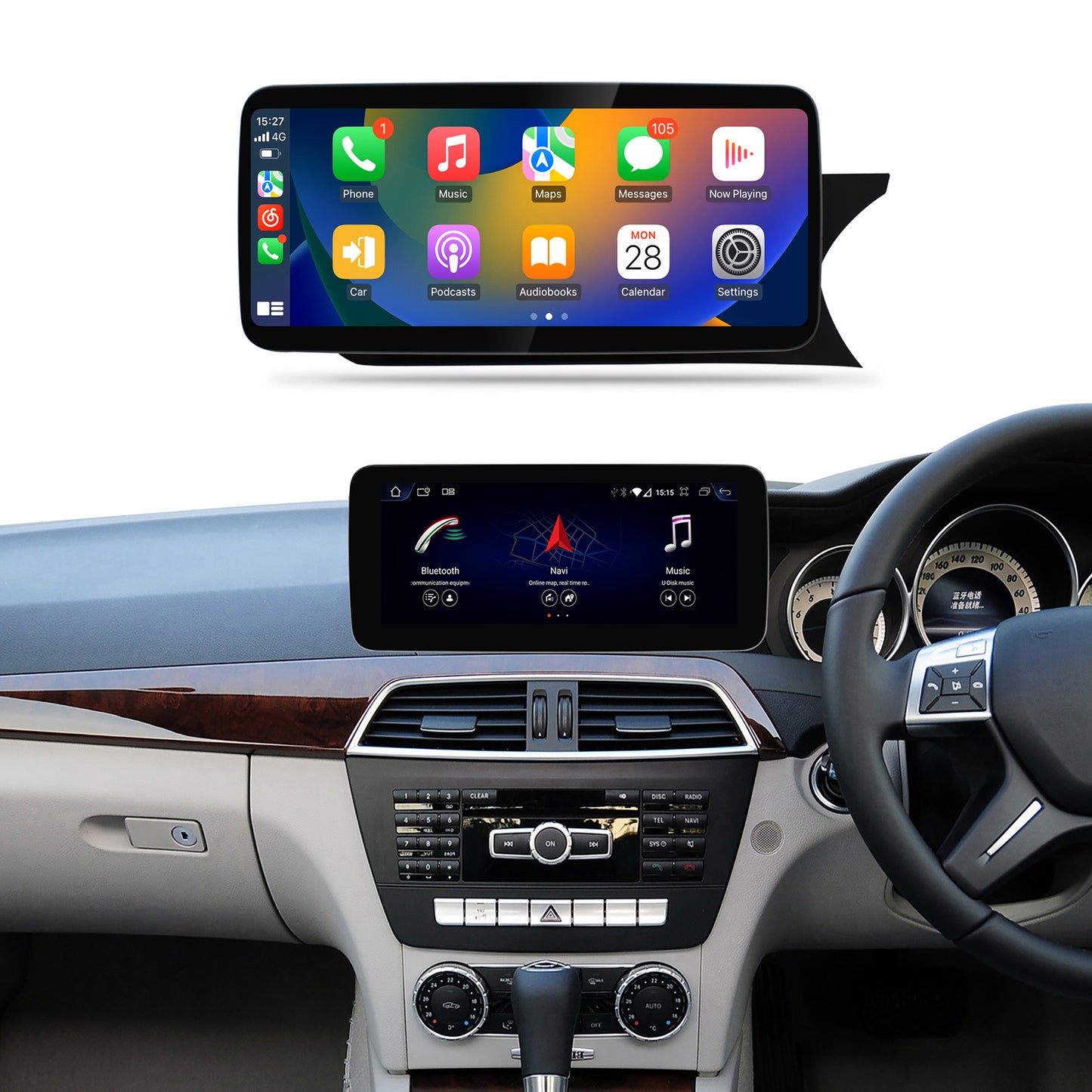 10.25 Inch NTG4.5 C Class W204 RHD Mercedes Android Auto Screen | Wireless Carplay