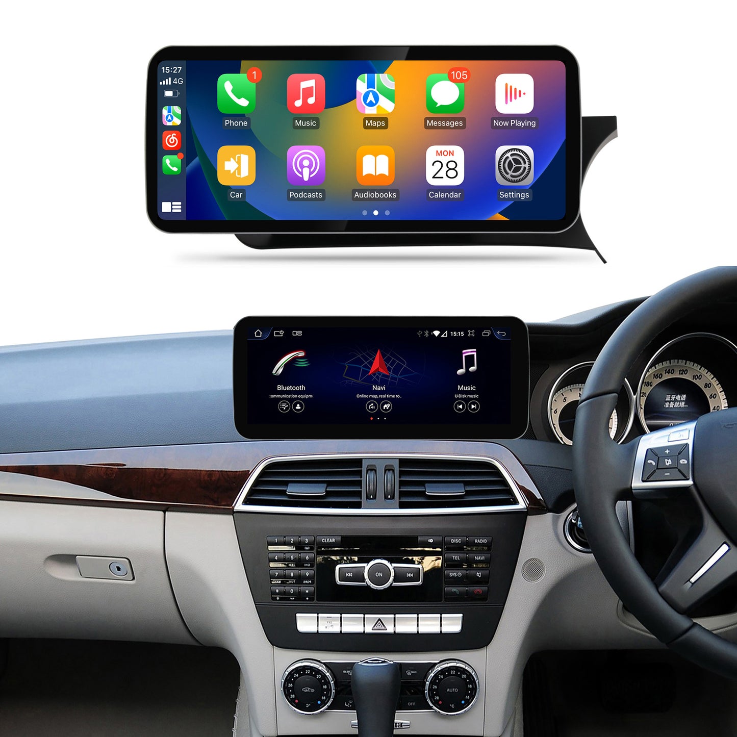 12.3'' NTG4.5 C Class W204 RHD Mercedes Android Auto Screen Replacement | Carplay