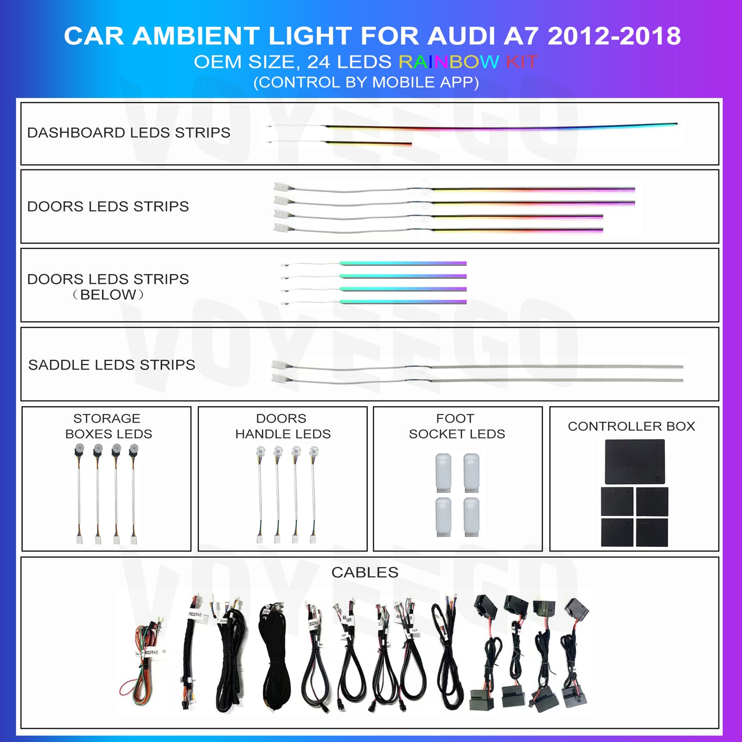 A6 A7 C7 2012-2018 Ambient Lighting | Rainbow