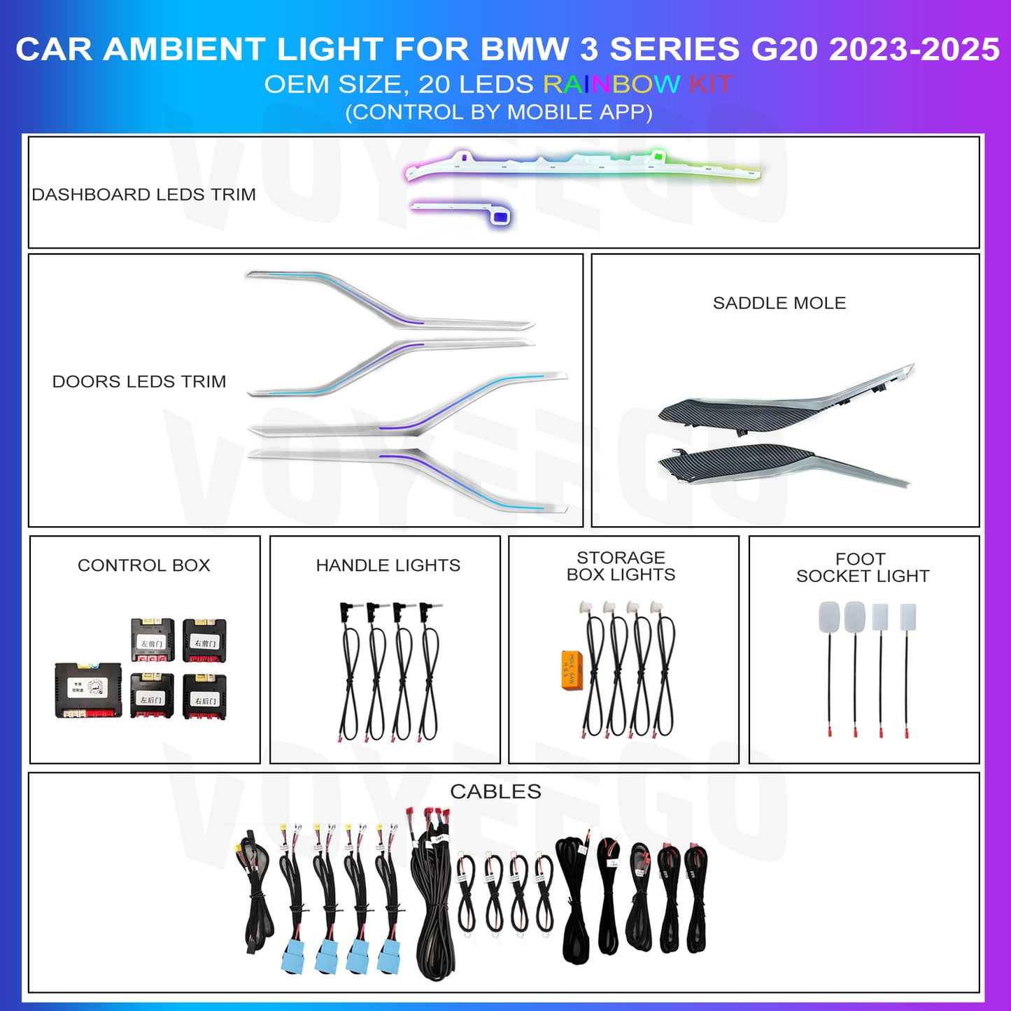 3 Series G20 2020-2022 Ambient Lighting Co-Pilot Mould | 21 Leds