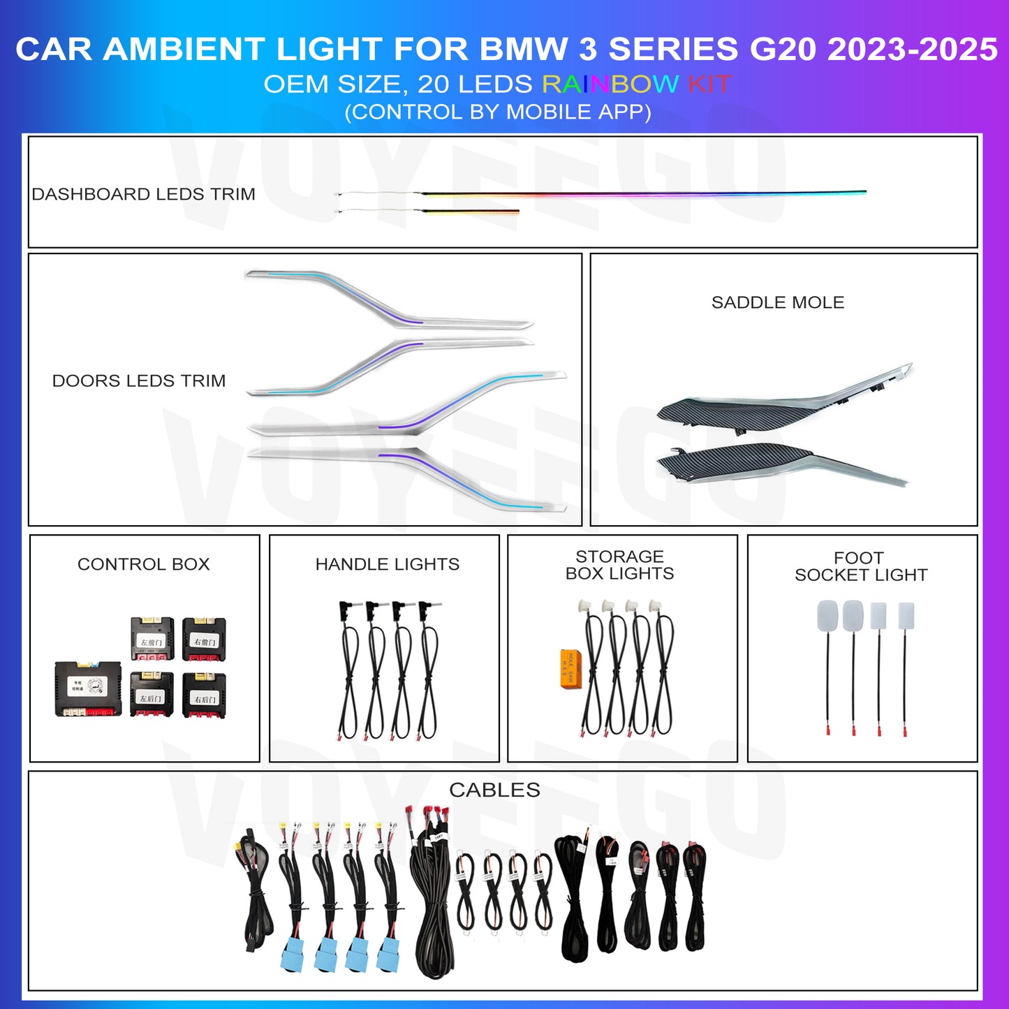 3 Series G20 2020-2022 Ambient Lighting Co-Pilot Mould | 21 Leds