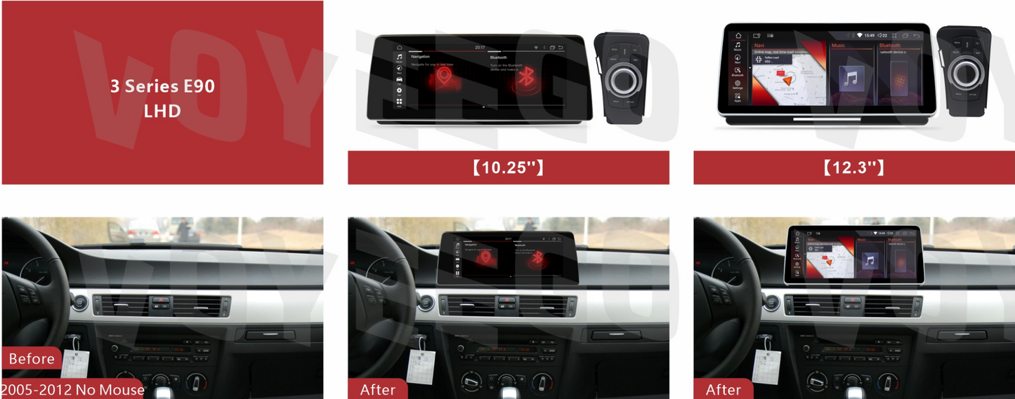 10.25'' 3 Series E90 LHD 2005-2012 BMW Android Auto Screen | Wireless Carplay | 8+64GB