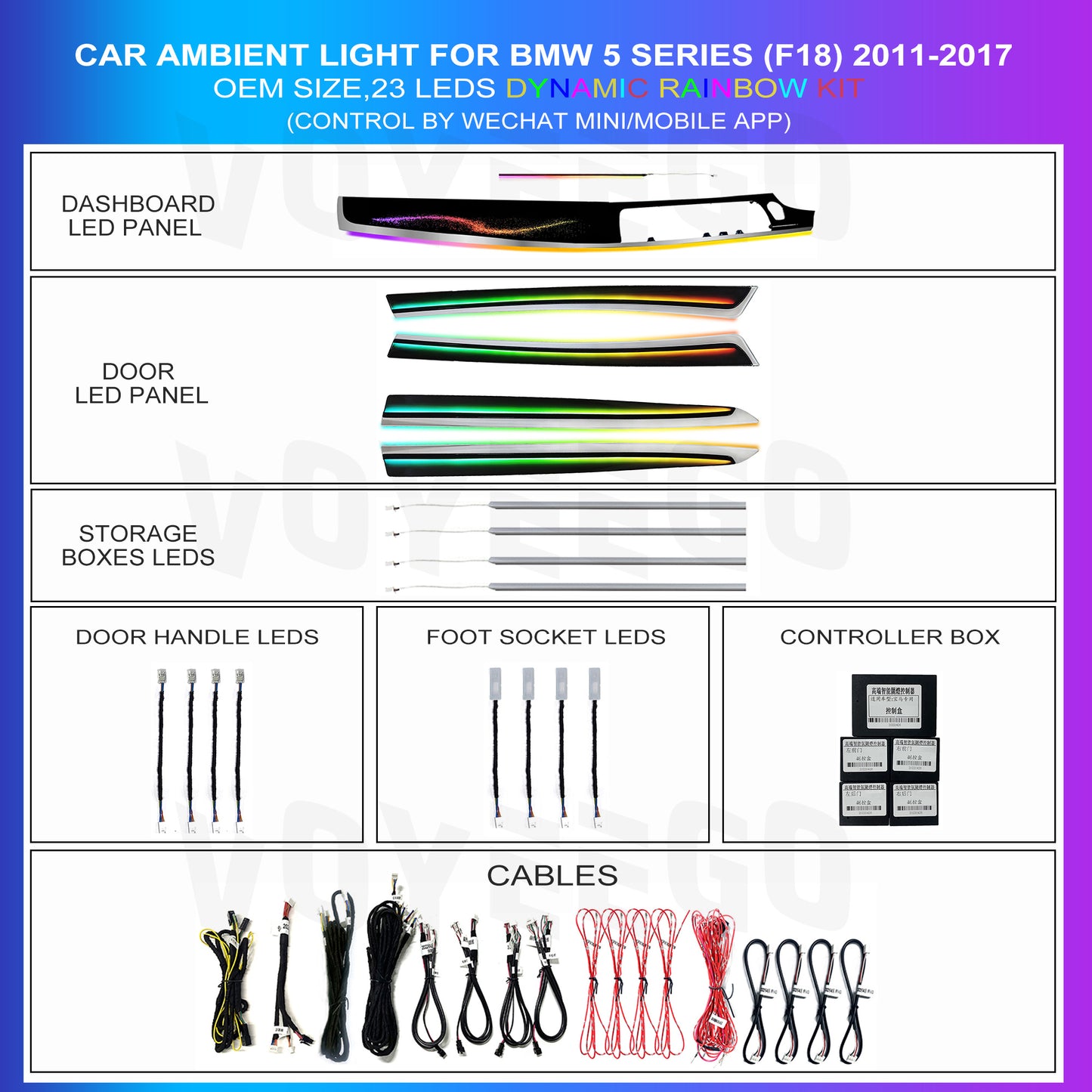 5 Series F10 F11 F18 2011-2017 Dynamic Ambient Lighting | Customized Kit