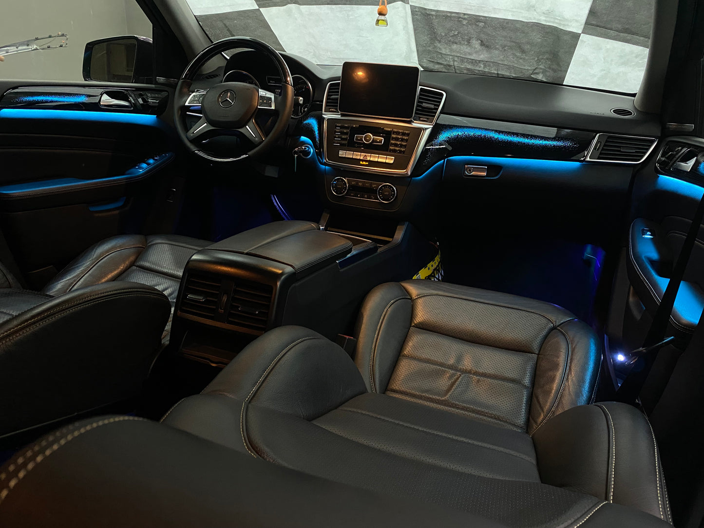 Blue color ambient lighting for mercedes ml gl gle gls