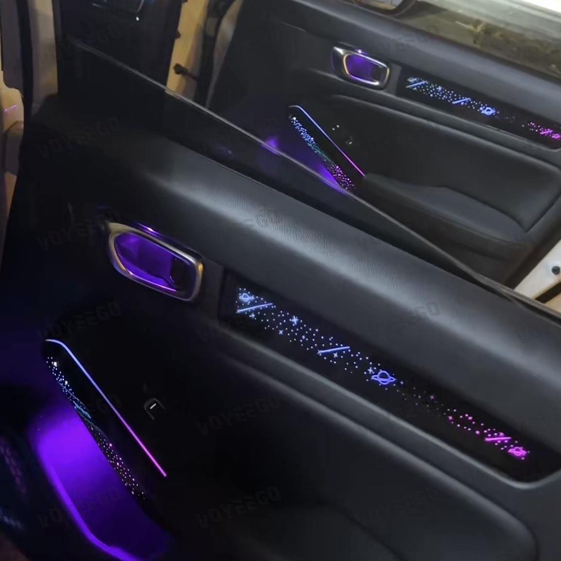 Honda Civic 2022-2025 door trim and door handle ambient lighting Galaxy After Installation