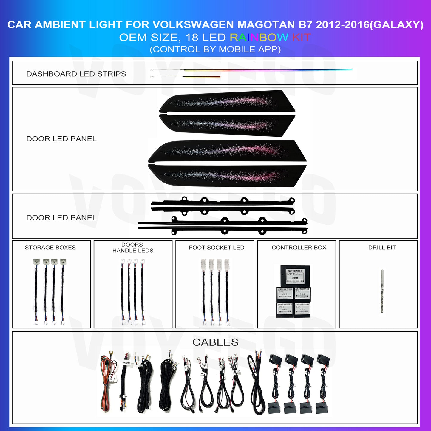 Magotan Passat B7 Ambient Lighting Kit | Galaxy