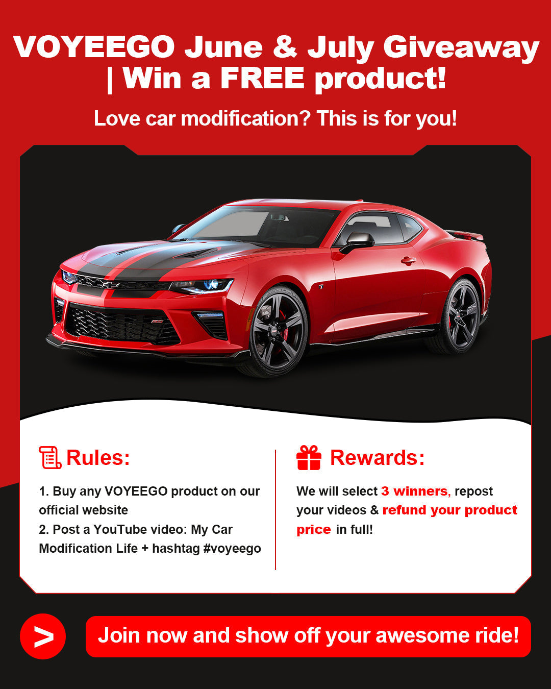 VOYEEGO Free Order Giveaway | June & July