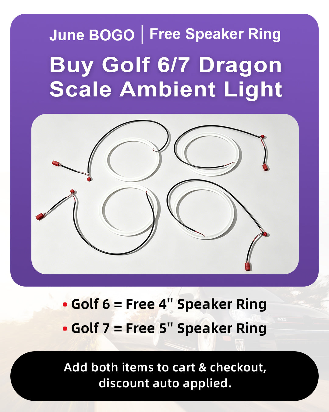 🎁 How To Claim Your Free Speaker Ring Leds for Your VW Golf mk6 and Golf mk7?