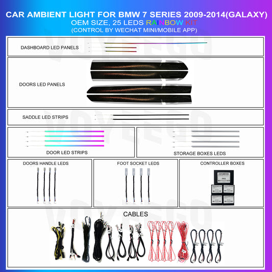 Car ambient light kit for BMW 7 Series accessories | galaxy | oem size fitness| F01