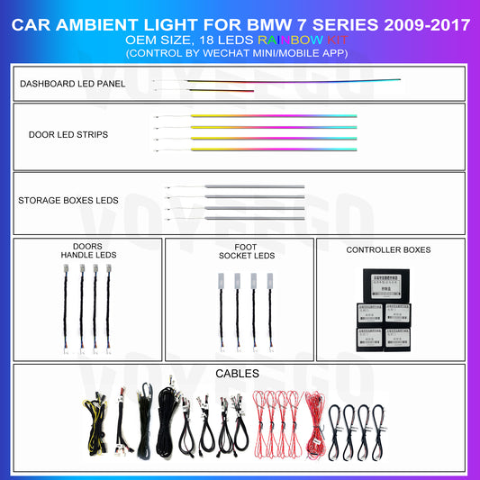 BMW 7 Series 2012-2017 F01 Ambient Lighting | Rainbow