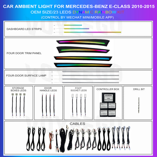 E Class W212 Ambient Lighting Kit | Dynamic Rainbow