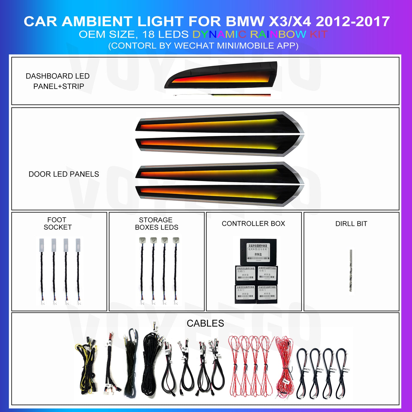 BMW X3 F25 Ambient Lighting | Dynamic Rainbow