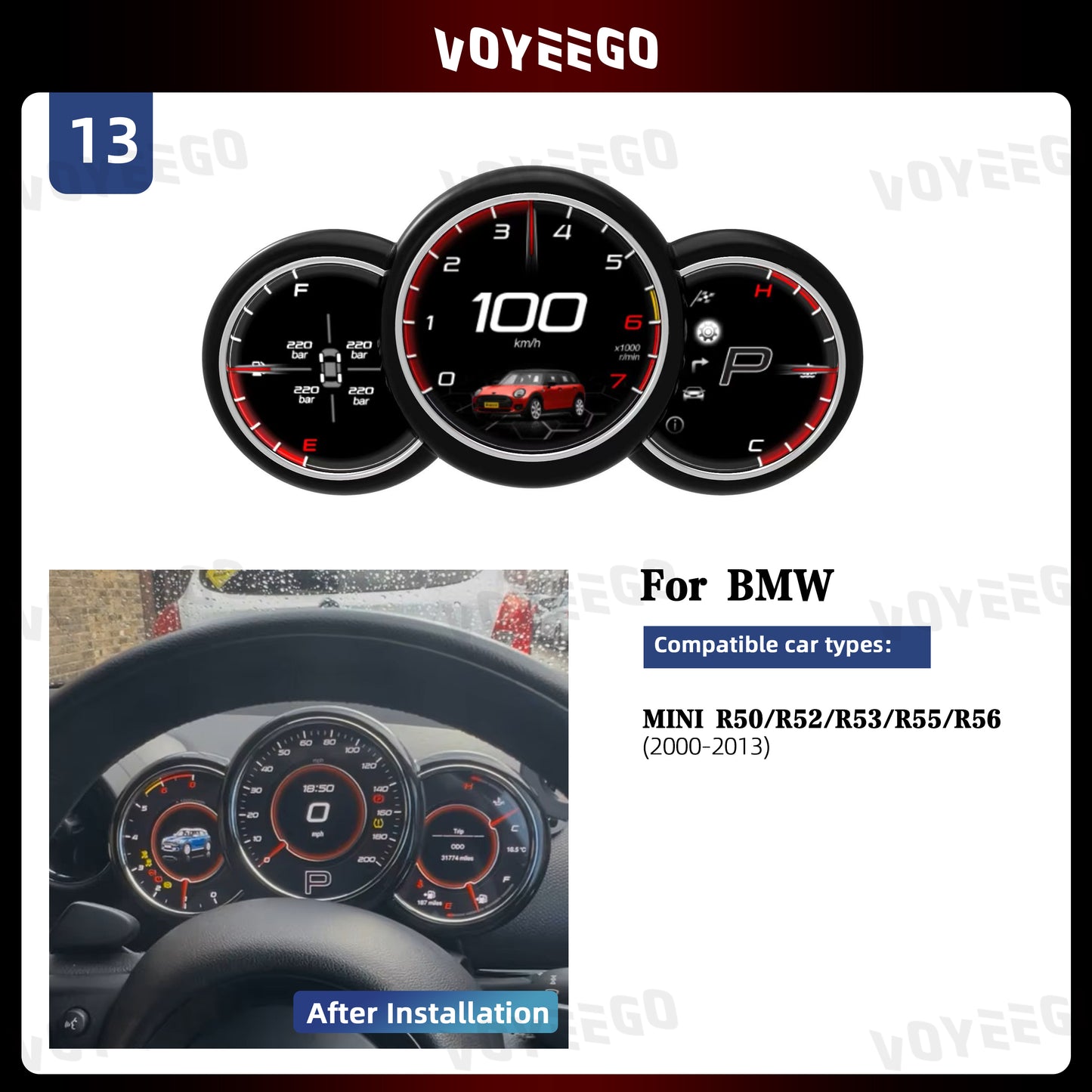 MINI R5O R52 R53 R55 R56 2000-2013 Digital LCD Cluster