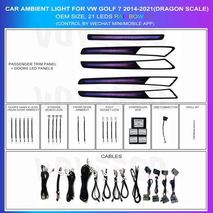 Golf 7 2014-2021 Ambient lighting | Dragon Scale Rainbow