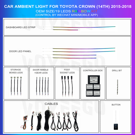 Crown 14th 2015-2018 Ambient Lighting 19 Leds | Rainbow