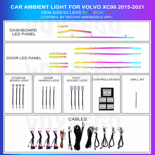 XC90 2015-2021 Ambient Lighting 23 Leds | Rainbow Kit