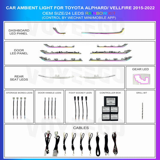 Alphard/Vellfire 2015-2023 Ambient Lighting | Rainbow