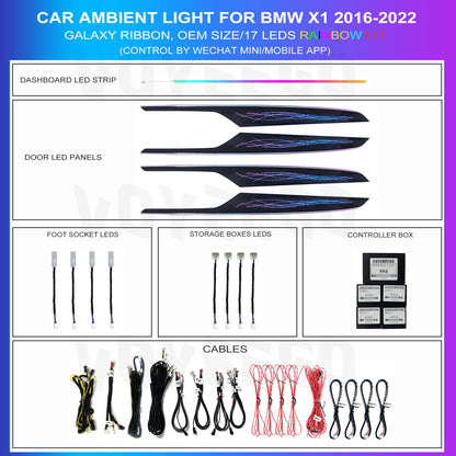 X1 F48 Panel Type Ambient Lighting Kit with 64 RGB Colors | Galaxy Patterns