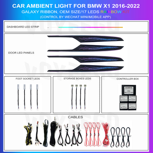 X1 F48 Panel Type Ambient Lighting Kit with 64 RGB Colors | Galaxy Patterns