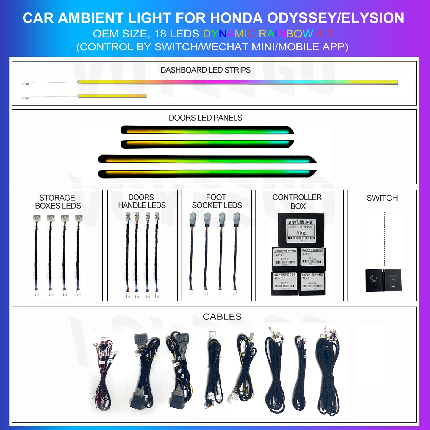 Odyssey/Elysion 2015-2024 Ambient Lighting Kit | Dynamic Rainbow