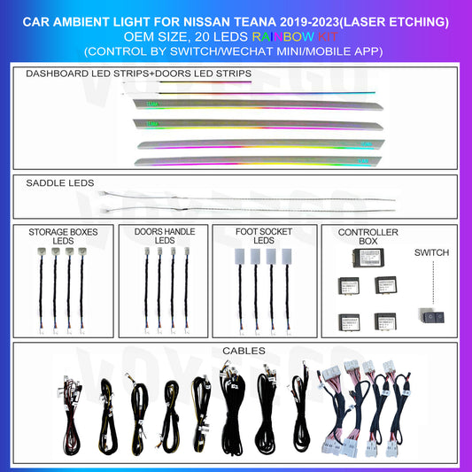 Teana 2019-2023 Ambient Lighting Interior Kit | Laser Etching