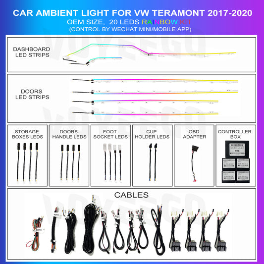 Teramont 2017-2020 20 Leds Ambient Lighting | Rainbow