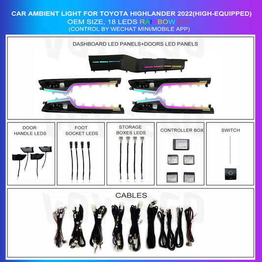 Highlander 2022 Ambient Lighting High-Equipped Kit | Rainbow