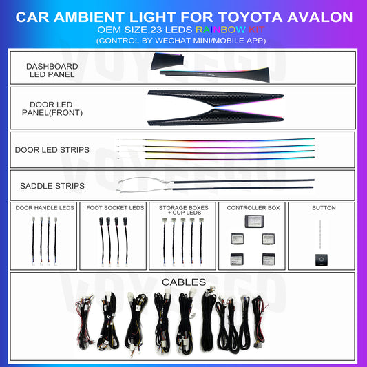 Avalon Ambient Lighting Interior Rainbow 23 Leds Kit