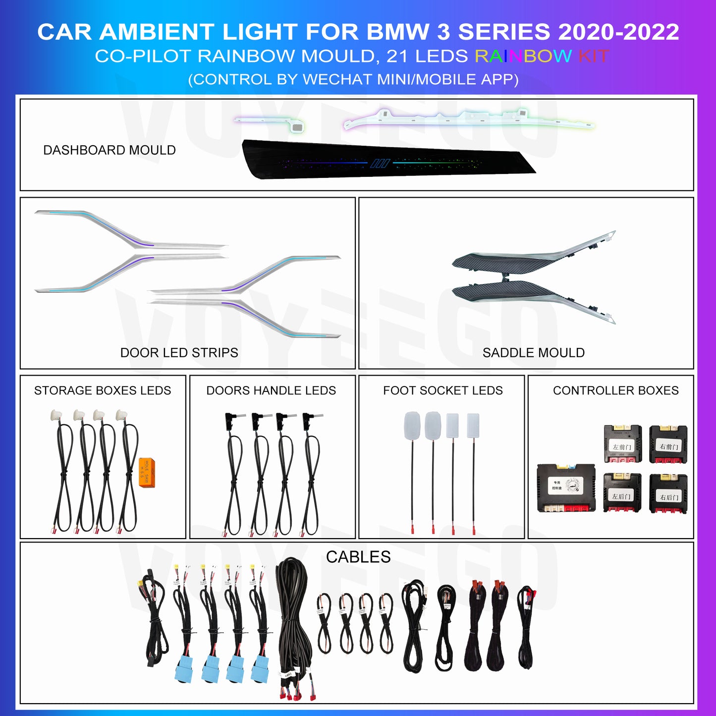 3 Series G20 2020-2022 Ambient Lighting Co-Pilot Mould | 21 Leds