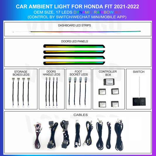 Fit 2021-2022 64 Colors  Ambient Lighting Kit | Dynamic Rainbow