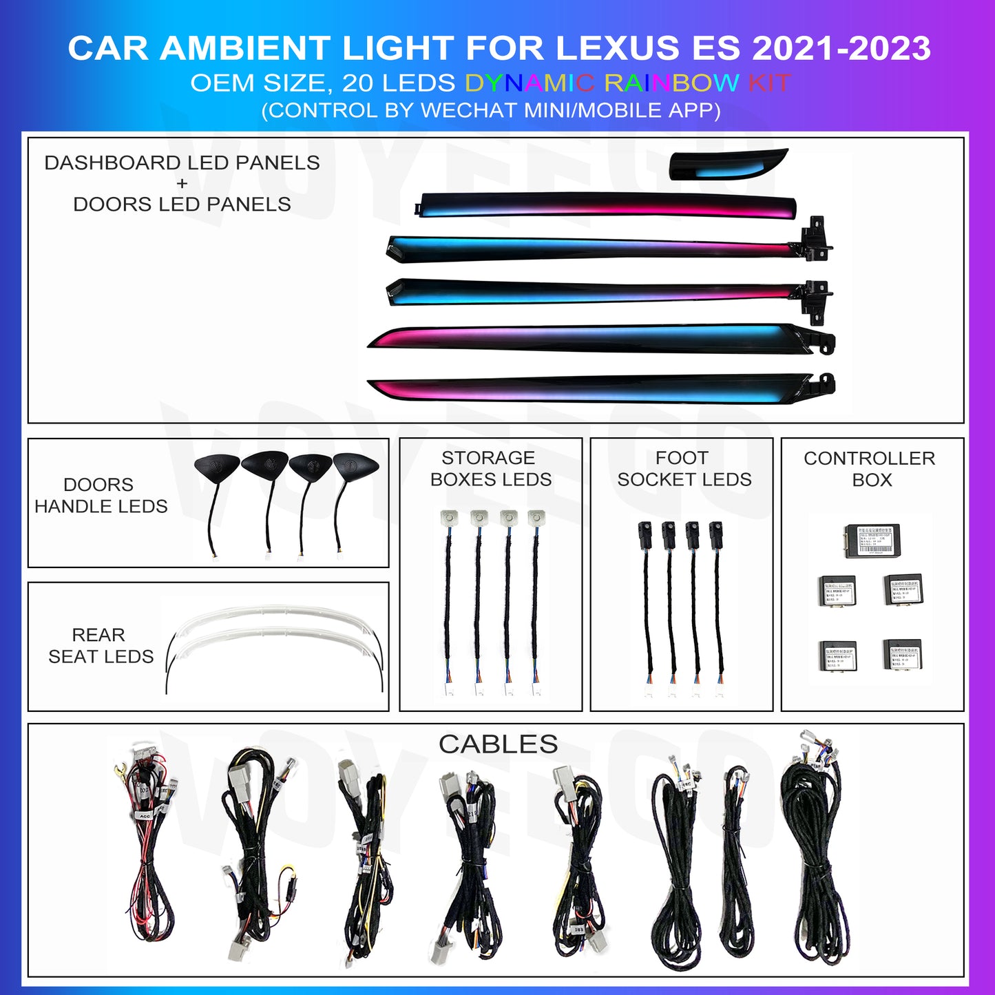 Lexus ES 2021-2023 Ambient Lighting | Dynamic Rainbow