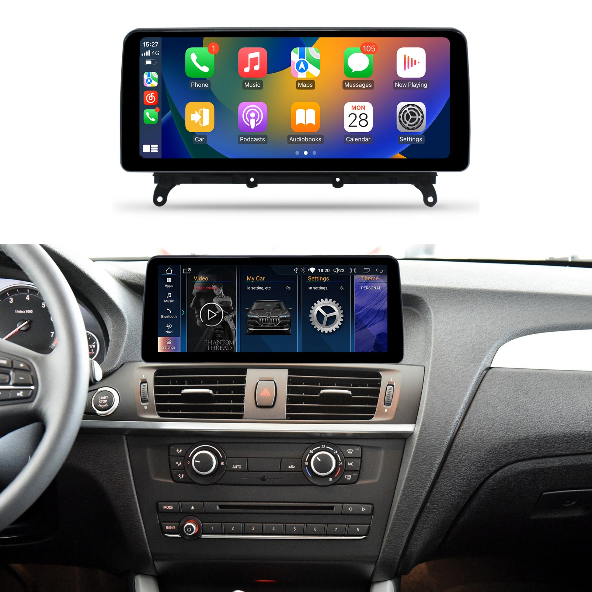 12.3 INCH BMW X3 F25 X4 F25 ANDROID CARLAY TOUCH SCREEN AFTERMARKET