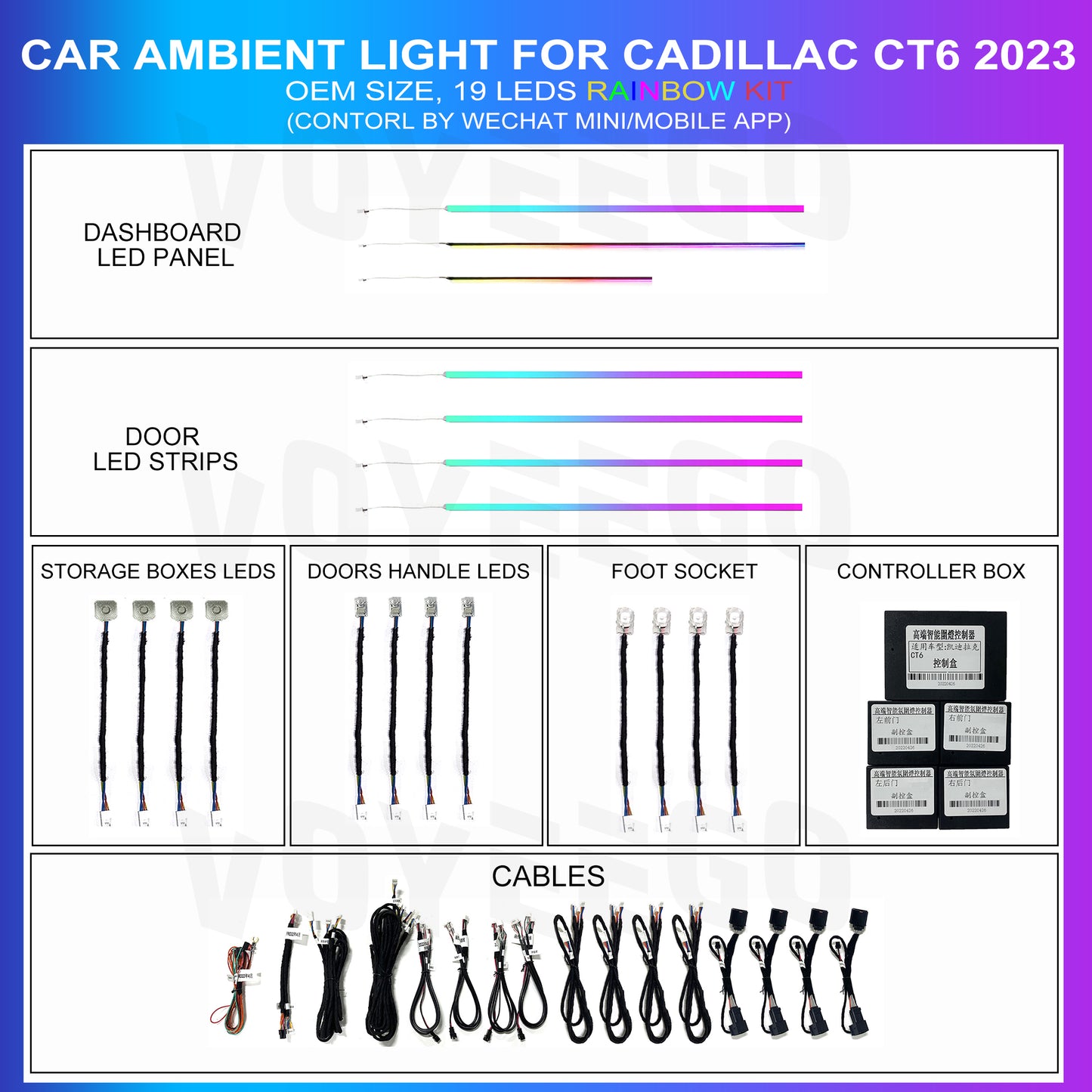 CT6 2023 Ambient Lighting Interior Kit | Rainbow