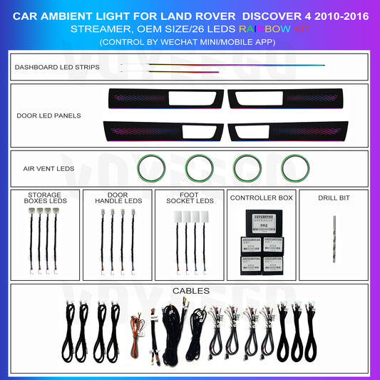 Discover 4 2010-2016 Interior Retrofit Ambient Lighting Kit | 26 Leds Streamer Patterns