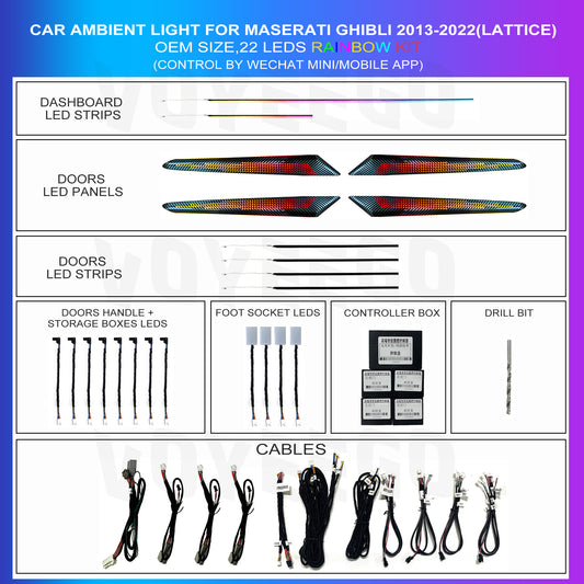 Ghibli 2013-2022 OEM Looks Ambient Lighting Kit | Lattice Patterns