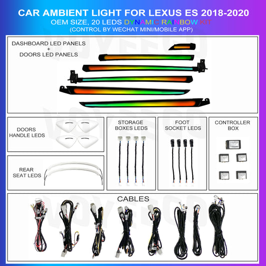 ES 2018-2020 Ambient Lighting Interior | Dynamic Rainbow