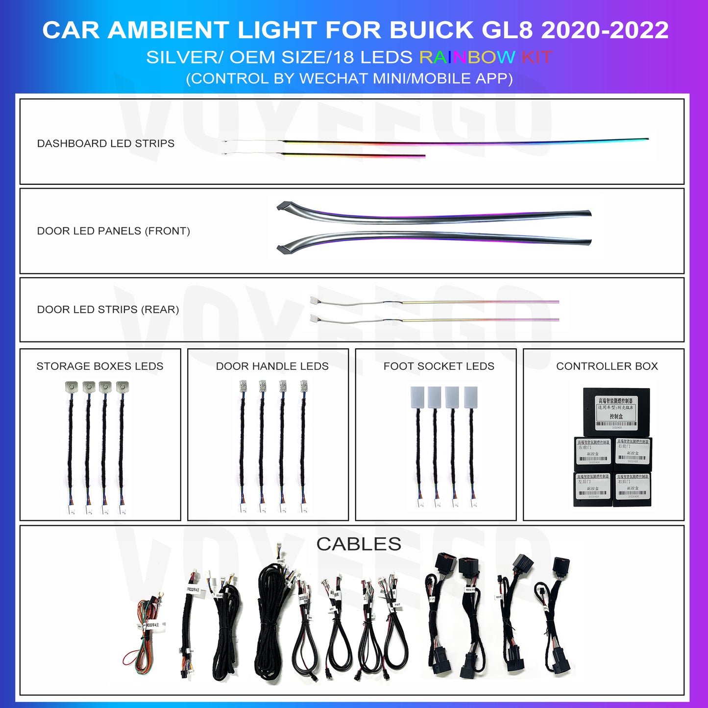 Buick GL8 2020 2021 2022 2023 Ambient Lights Interior Lamp Kit