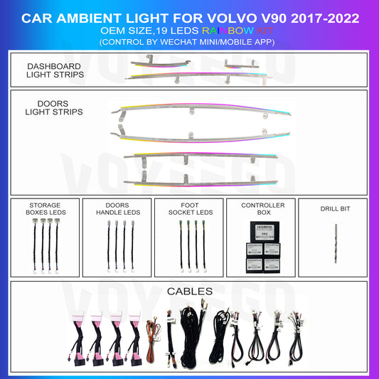 V90 2017-2022 Ambient Lighting 19 Leds | Rainbow