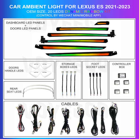 Lexus ES 2021-2023 Ambient Lighting | Dynamic Rainbow