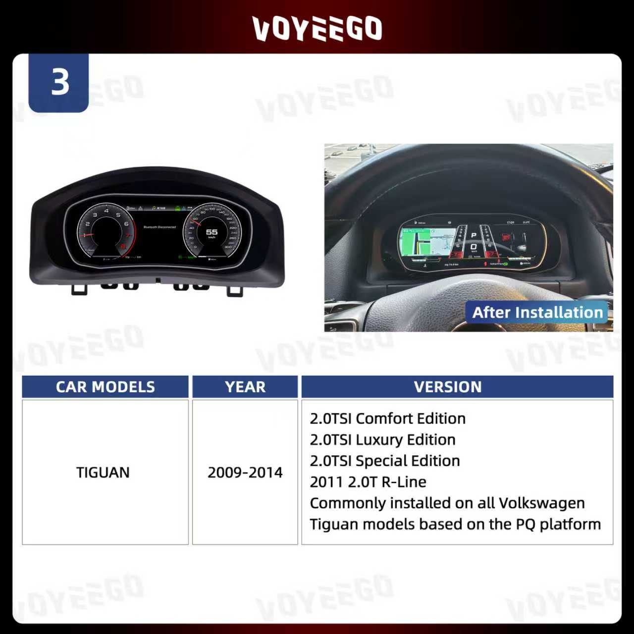 Tiguan 2009-2014 Digital Lcd Cluster