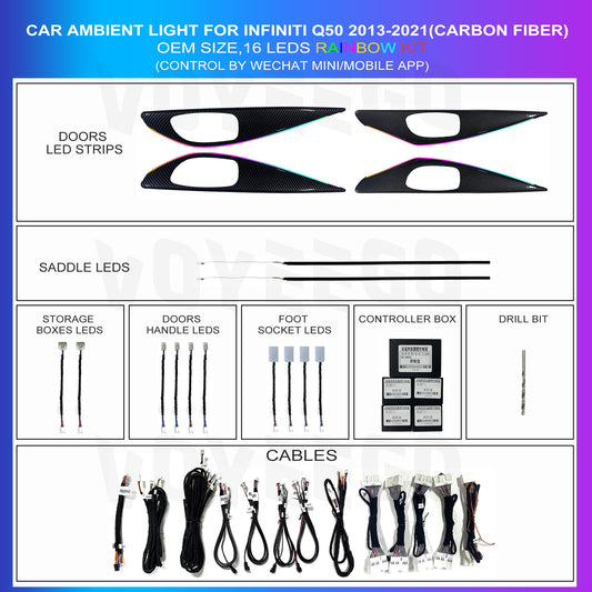 Infiniti Q50/Q50L 2013-2021 Ambient Lighting Rainbow