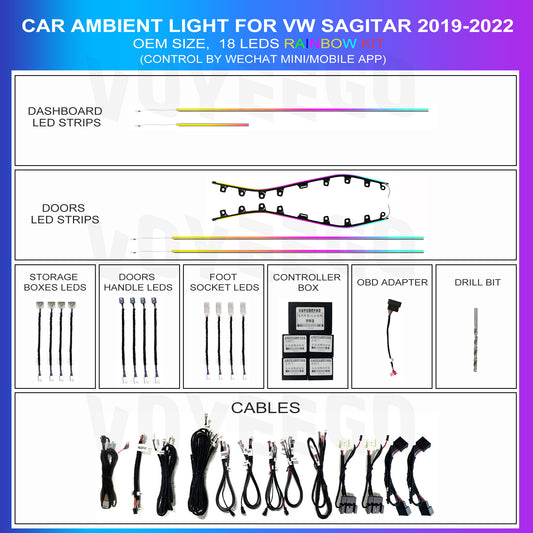 Sagitar 2019-2022 Ambient Lighting 18 Leds Interiot